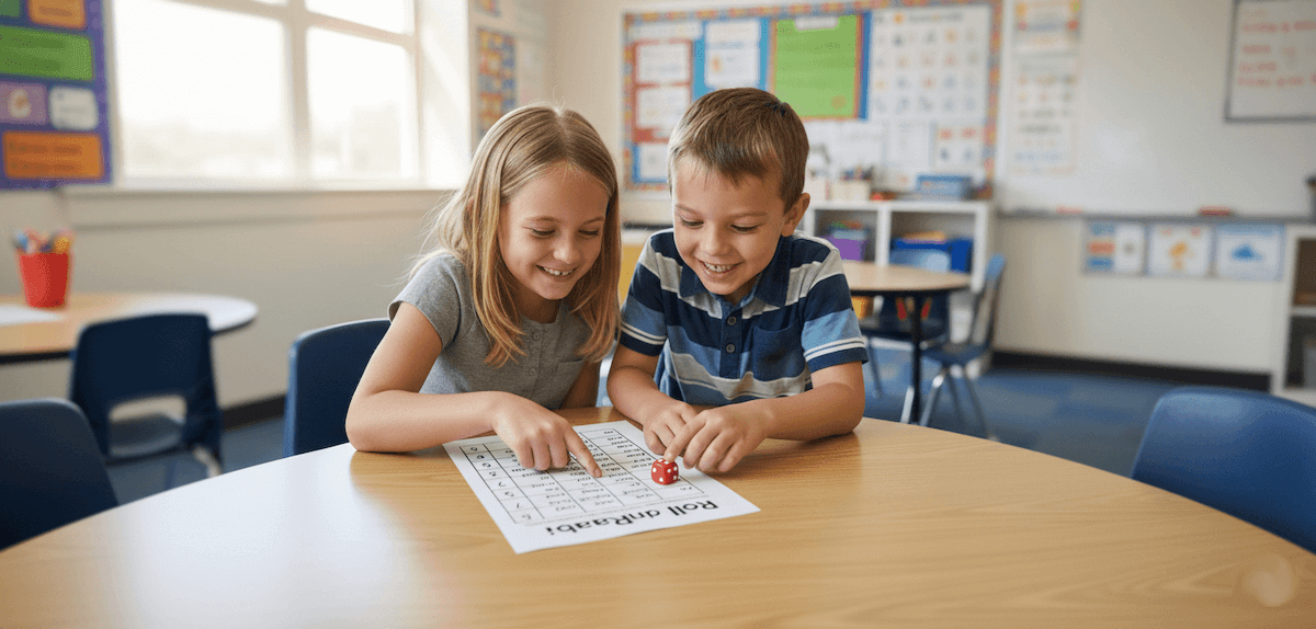 Roll and Read worksheet example