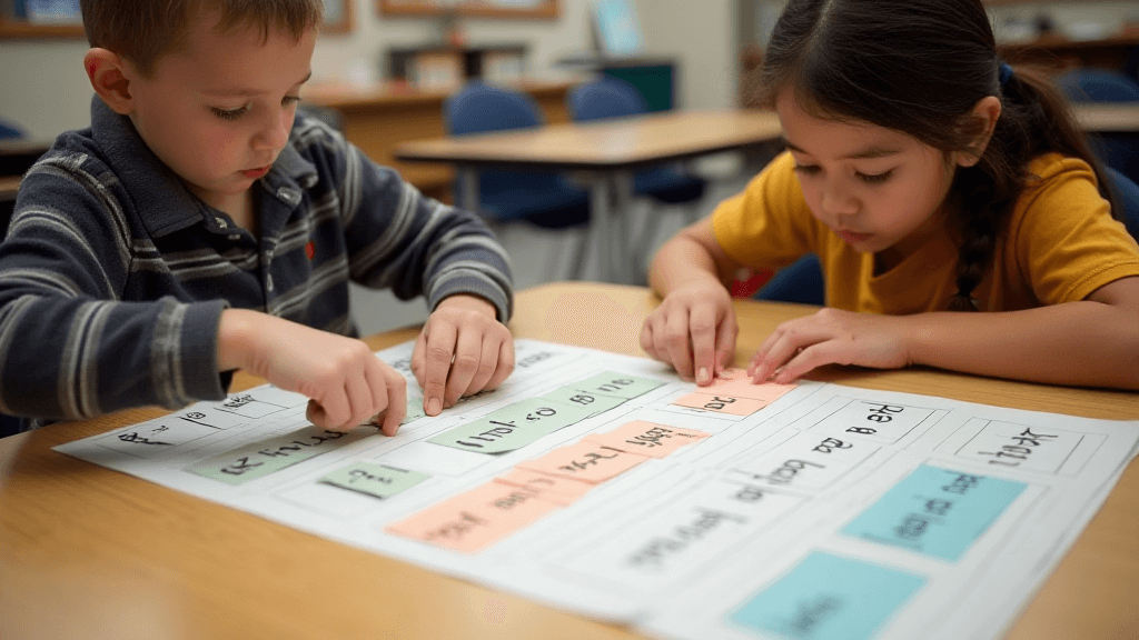 Students Sorting Works for their Spelling Homework