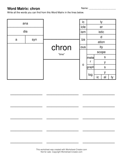 Chron Word Matrix