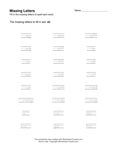 Missing Letters - Lined font