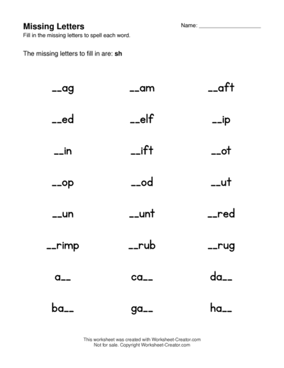 Missing Letters - Penmanship font