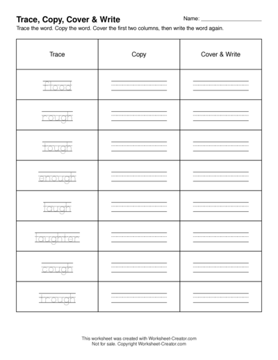 Trace, Copy, Cover & Write - Lined with trace lines